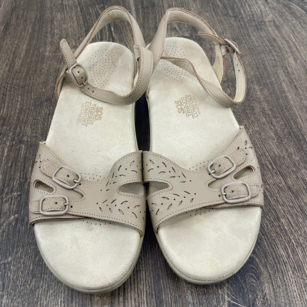 SAS Tripad Comfort Sandals Beige Leather‎ Women 10.5 M Walking